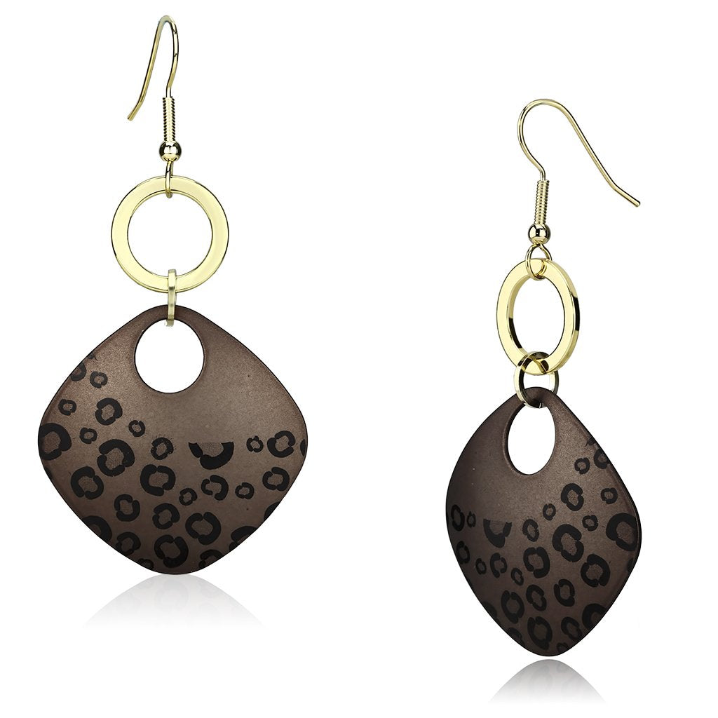 JCE2701 Special Color Iron Earrings with Epoxy  in Jet