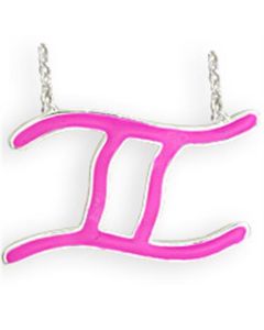 JCEK10PINK Silver Brass Chain Pendant with Epoxy  in Rose