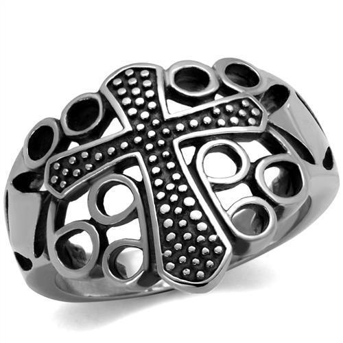JCE2320 High polished (no plating) Stainless Steel Ring with Epoxy  in Jet