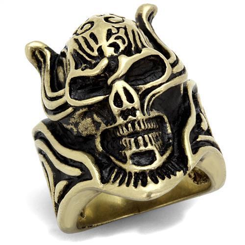 JCE2446 IP Antique Copper Stainless Steel Ring with Epoxy  in Jet