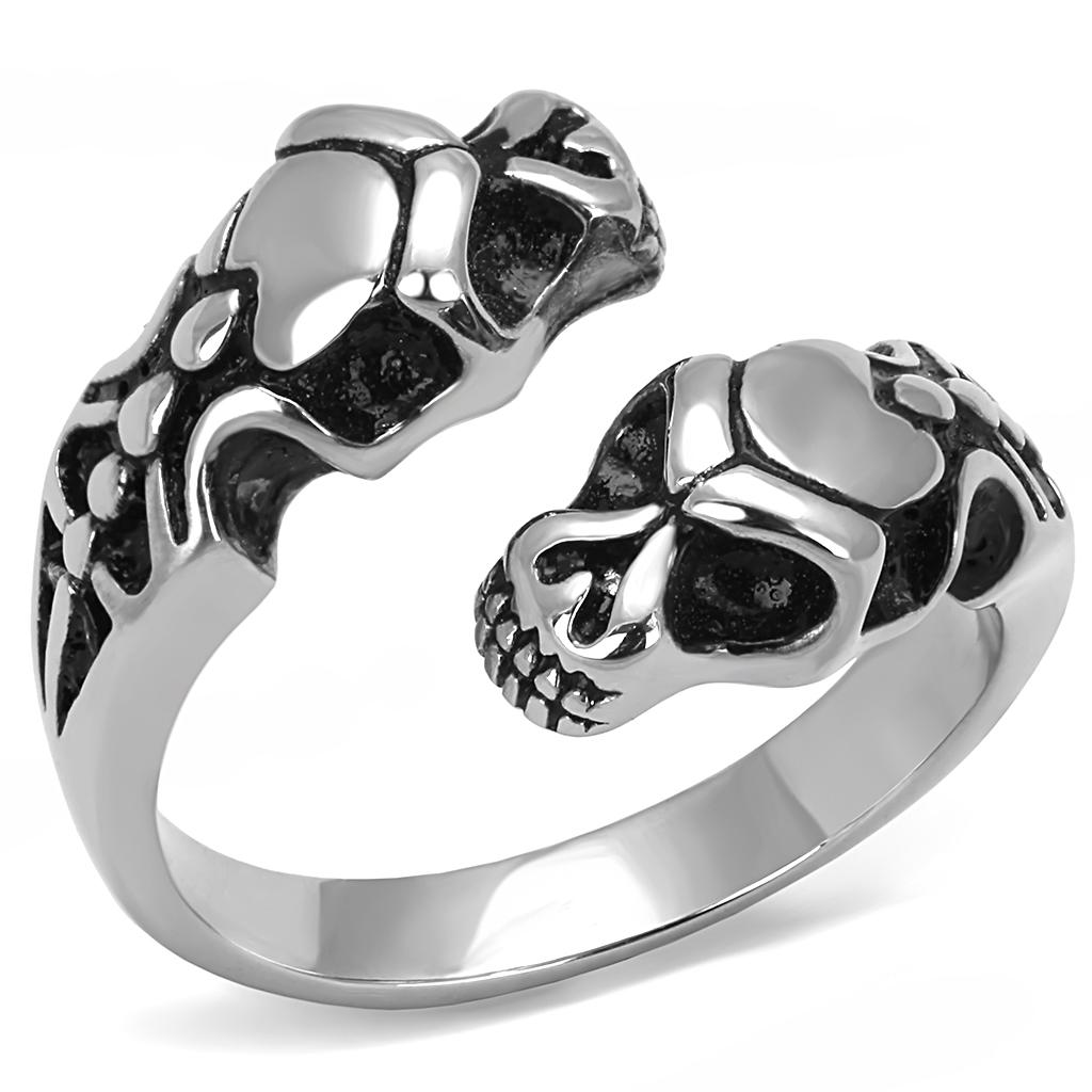 JCE3276 High polished (no plating) Stainless Steel Ring with Epoxy  in Jet