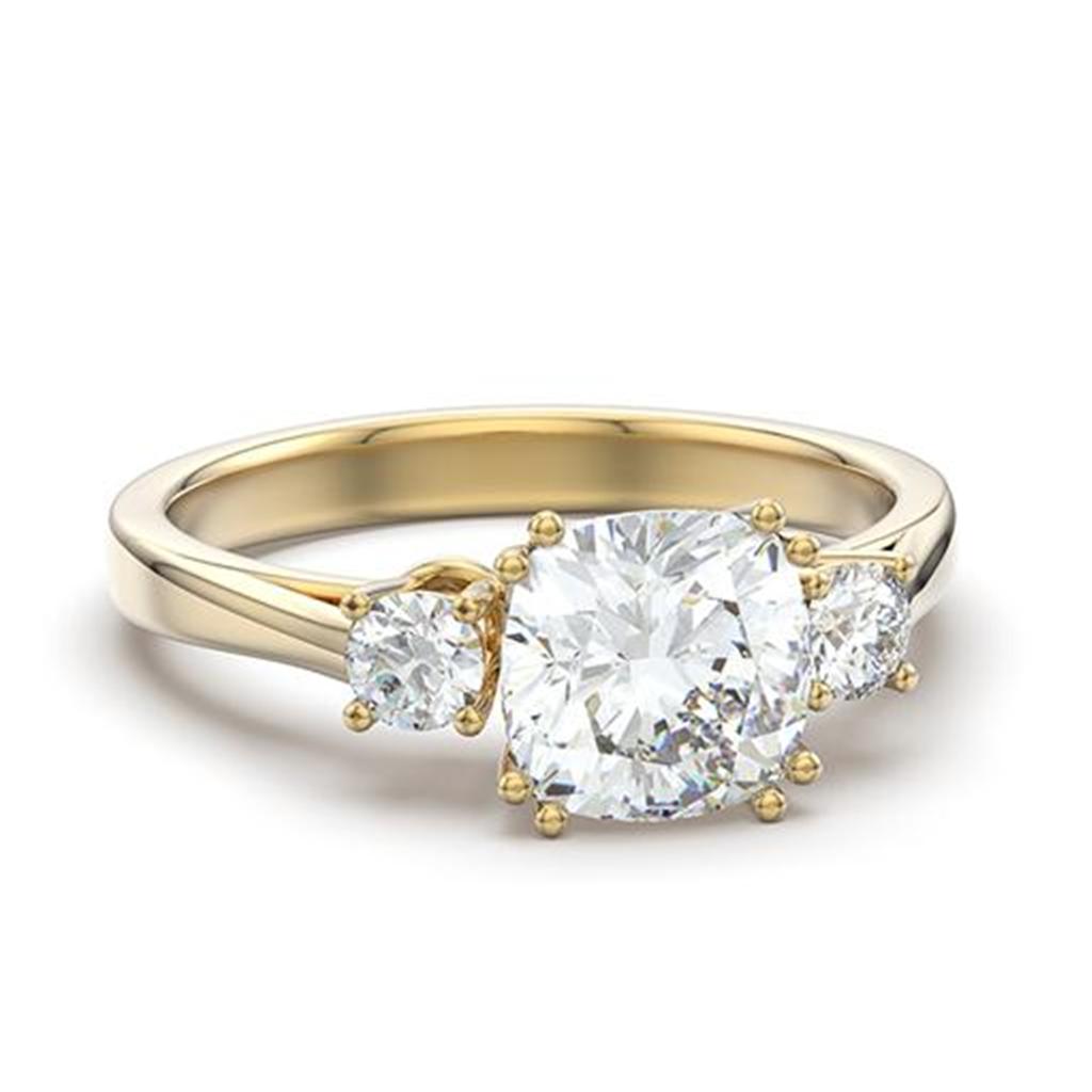 JCE3674 IP Gold(Ion Plating) Stainless Steel Ring with AAA Grade CZ  in Clear